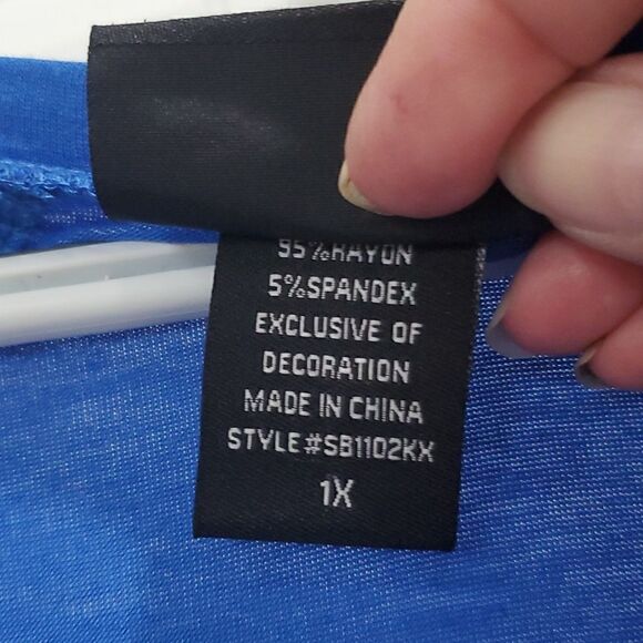 LIV Los Angeles Women’s Floral Embroidered, Butterfly sleeve Blouse, Size 1 X - Picture 4 of 6